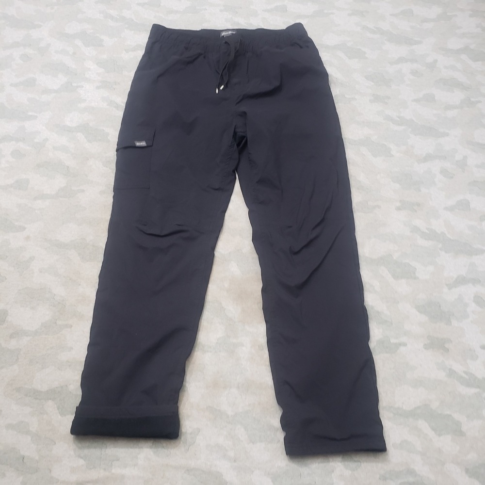 Eddie Bauer Pants Womens Large Black Fleece Lined Hiking Outdoor Travel